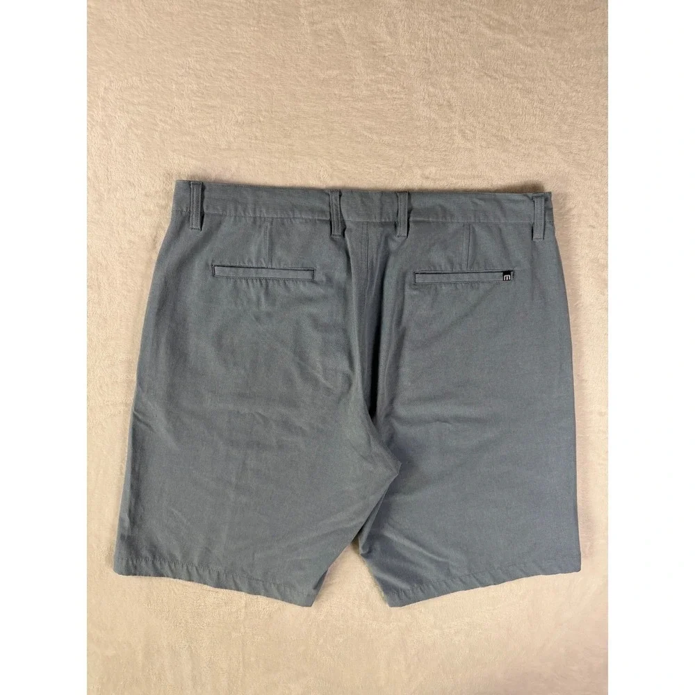 Travis Mathew Beck Performance Golf Shorts Stretch Blue Gray Men's Size38